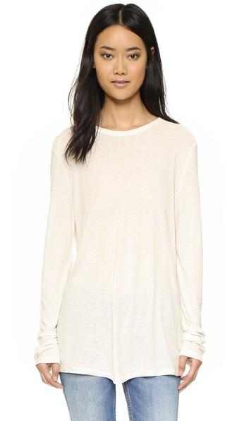 T By Alexander Wang Slub Classic Long Sleeve Tee