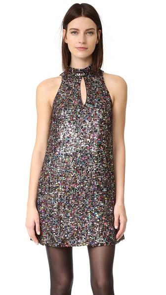 Cynthia Rowley Allover Sequin Mock Neck Shift Dress