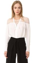 Yigal Azrouel Lace Up Ruched Top
