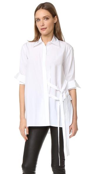 Helmut Lang Tie Overlap Blouse