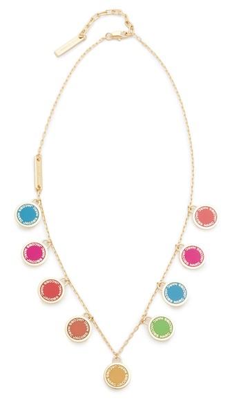 Marc Jacobs Logo Disc Rainbow Statement Necklace