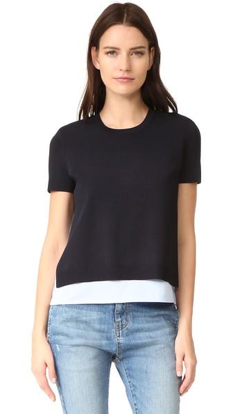 Alice Olivia Iva Short Sleeve Crew Neck Shirt