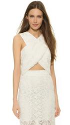 Monique Lhuillier Billie Crisscross Crop Top