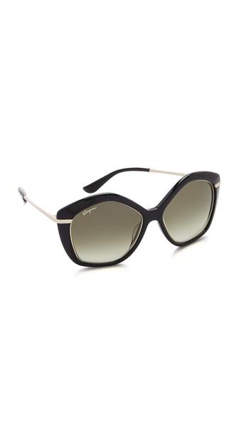 Salvatore Ferragamo Colorblock Sunglasses - Black