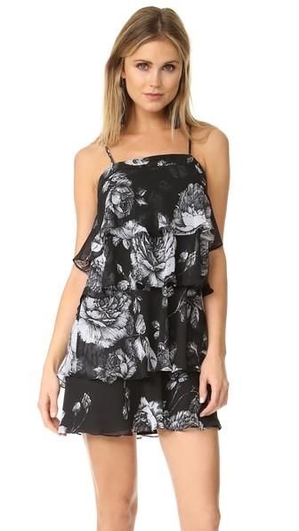Ali Jay Floral Tiered Flounced Mini Dress
