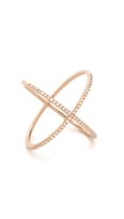 Ef Collection Pave Rose Gold Diamond X Ring