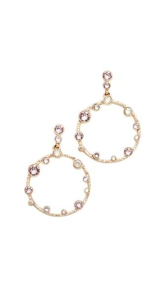 Oscar De La Renta Circular Crystal Earrings