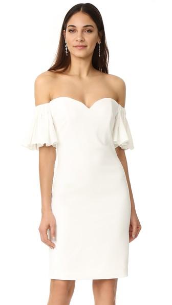 Badgley Mischka Collection Off Shoulder Bell Sleeve Dress