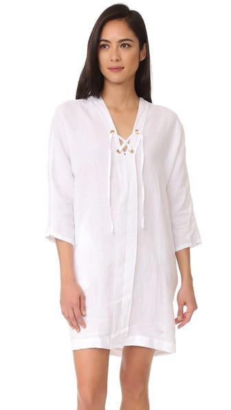 Three Dots Lace Up Cocoon Dress