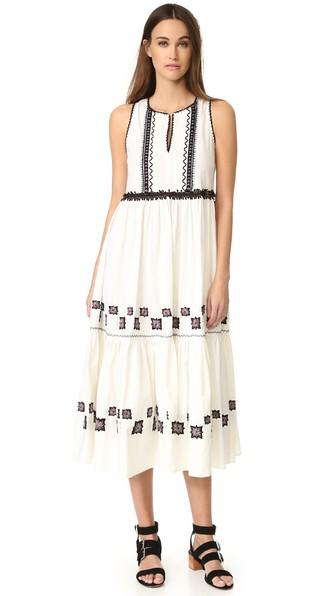 Suno Cotton Leaf Maxi Dress