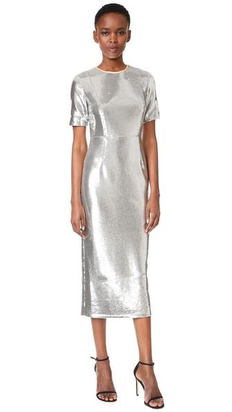 Diane Von Furstenberg Short Sleeve Tailored Sequin Dress