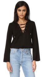 Maven West Katy Lace Up Bell Sleeve Top