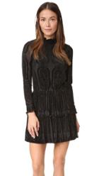 Shoshanna Burnout Velvet Ruffle Dress