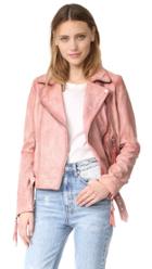 Free People Pink Leather Moto Jacket