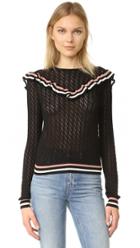 Red Valentino Ruffle Overlay Sweater
