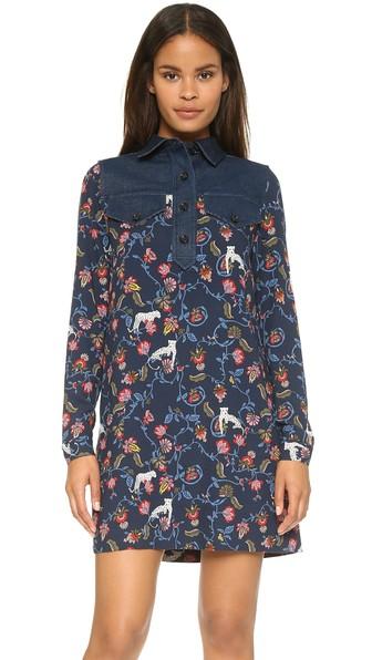 See By Chloe Printed Shirt Dress - Navy