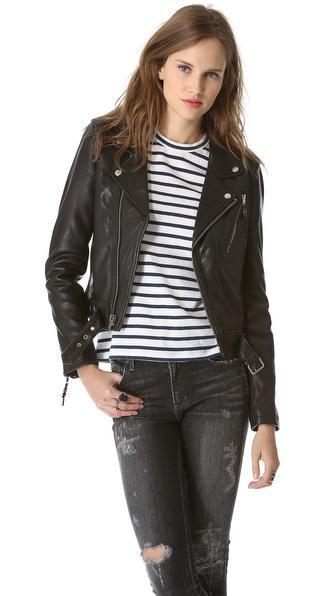 Blk Dnm Leather Jacket 1 - Black