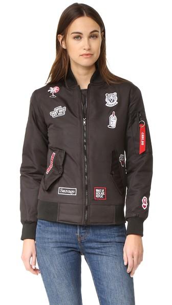 Chrldr Patch Flight Bomber Jacket
