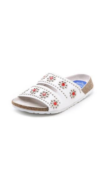 Jeffrey Campbell Lisbon Embellished Sandals - White/silver