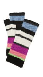 White Warren Cashmere Striped Arm Warmers