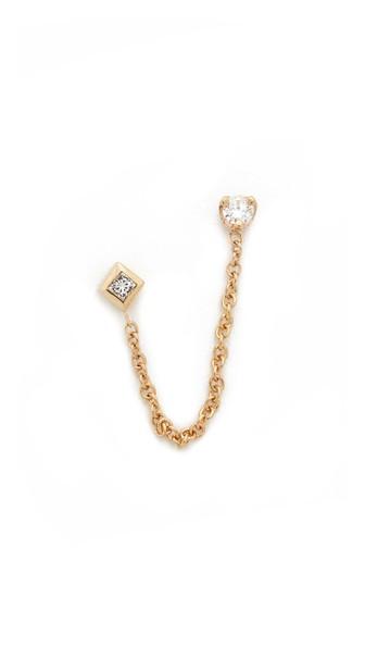 Zoe Chicco Paris Double Chain Stud Earrings