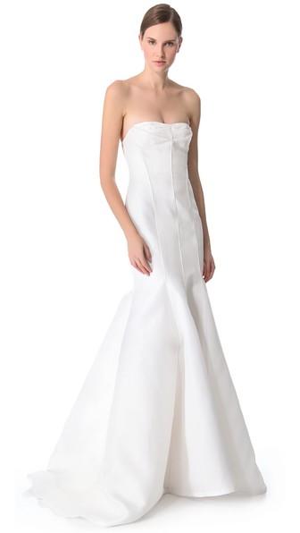 J Mendel Blanche Strapless Mermaid Gown