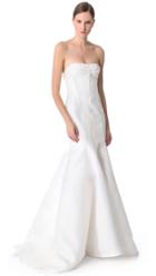 J Mendel Blanche Strapless Mermaid Gown