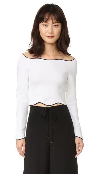 Cedric Charlier Cropped Long Sleeve Sweater