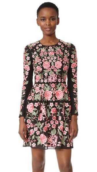 Needle Thread Embroidery Rose Prom Dress