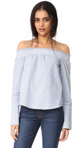 Derek Lam 10 Crosby Long Sleeve Off The Shoulder Shirt