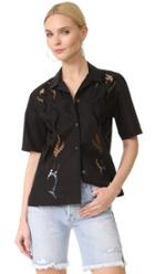 Alexander Wang Boxy Hawaiian Shirt With Tattoo Embroidery