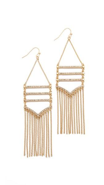 Rebecca Minkoff Drama Pave Fringe Chandelier Earrings