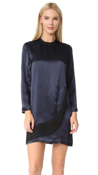 Ganni Donnelly Satin Fringe Dress