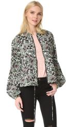 Free People Soft Printed Balloon Sleeve Jacket