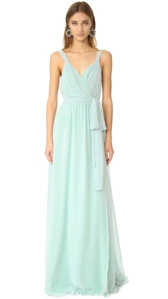 Joanna August Cindy Pleated Wrap Gown