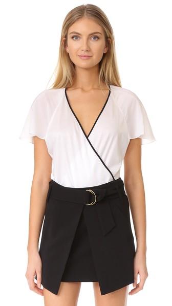 Diane Von Furstenberg Ruffle Short Sleeve Bodysuit