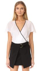Diane Von Furstenberg Ruffle Short Sleeve Bodysuit