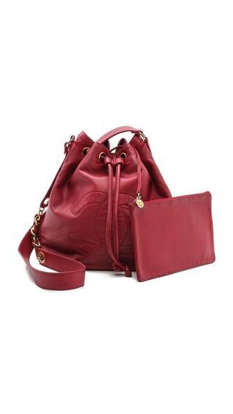 What Goes Around Comes Around Chanel Lamb Bucket Bag - Red