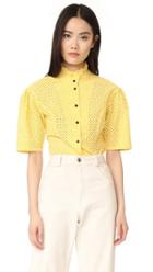 Sonia By Sonia Rykiel Short Sleeve Eyelet Blouse