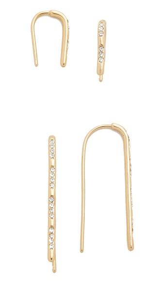 Luv Aj The Scattered Pave Hook Earrings
