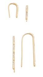 Luv Aj The Scattered Pave Hook Earrings