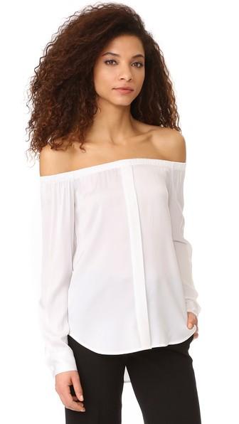 Dkny Long Sleeve Off Shoulder Top