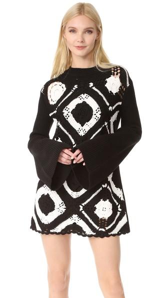 Mcq Alexander Mcqueen Crochet Square Dress