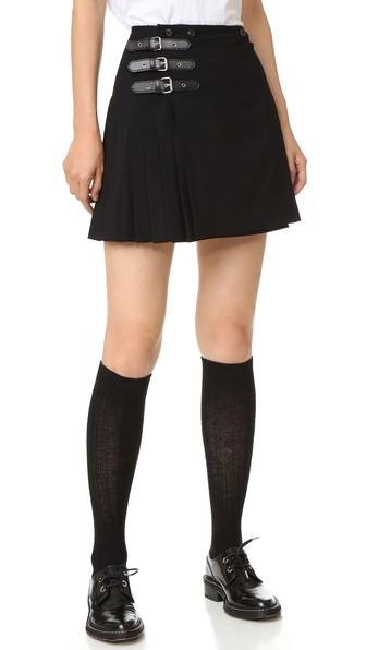 Mcq Alexander Mcqueen Buckle Pleated Skirt