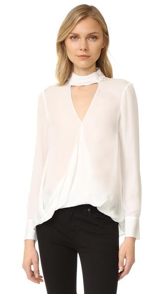 Derek Lam 10 Crosby Long Sleeve Blouse With Collar Detail