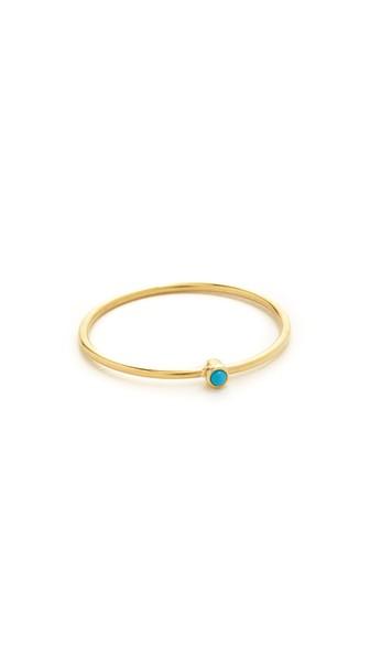 Jennifer Meyer Jewelry Thin Ring With Turquoise