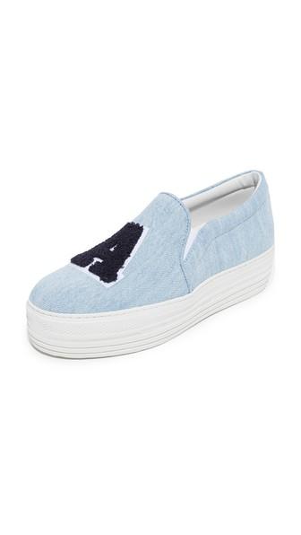 Joshua Sanders La Platform Denim Slip On Sneakers