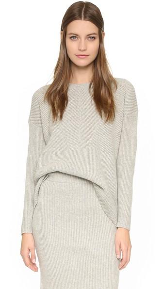 Madewell Bryn Ribbed Sweater - Heather Pebble