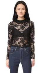 7 For All Mankind Long Sleeve Ruffled Lace Top