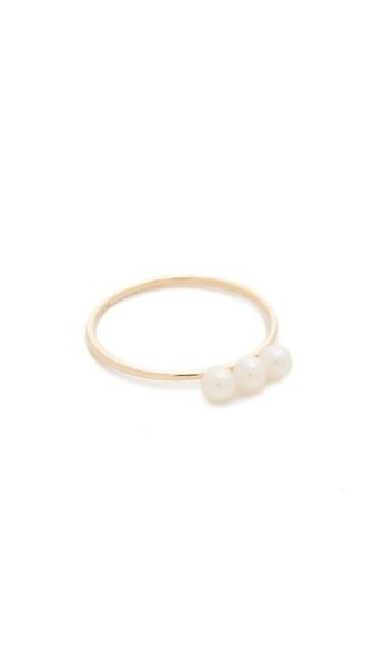 Ef Collection Triple Freshwater Cultured Pearl Stack Ring